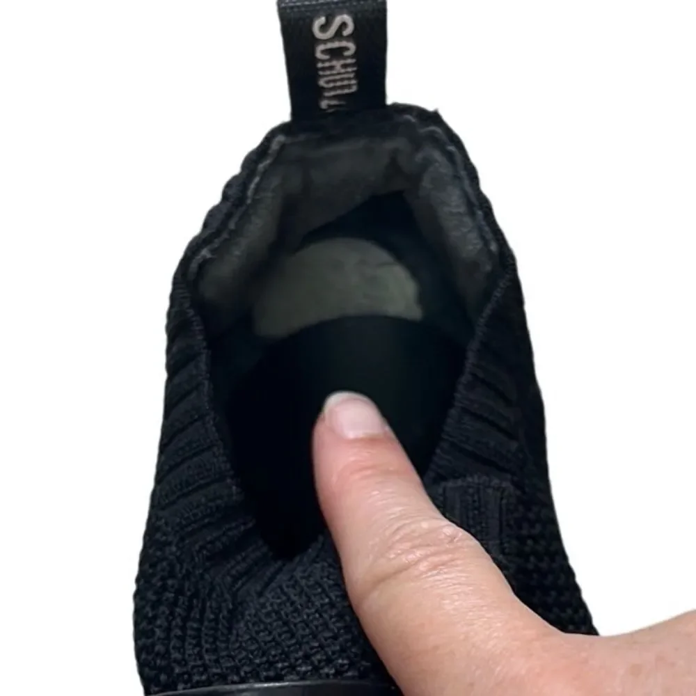 Schutz - Tennis Platform Shoes w/ Logo Strap, Knit, Slip On - Size 7.5, Black - Picture 15 of 16